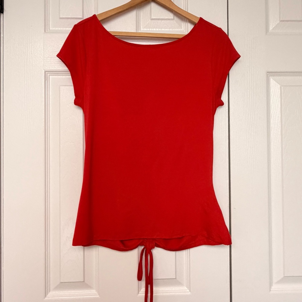 Brooks Brothers Vibrant Red Ruched Back Top Women’s M NWT Y2K Vibe Feminine